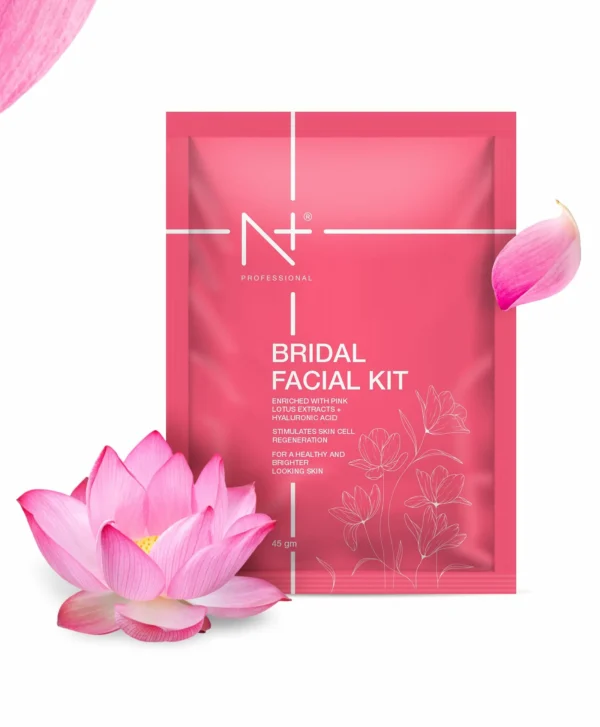 N+ Professional Bridal Facial Kit, Enriched With Pink Lotus Extracts & Hyaluronic Acid, 45 g (Pouch)